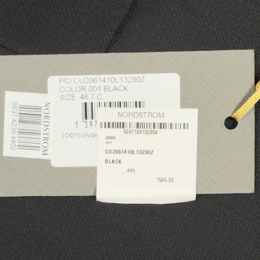 $1,545 CANALI TRAVEL WATER RESISTANT Black Wool Blazer 38 (EU 46) Tacking Stitch